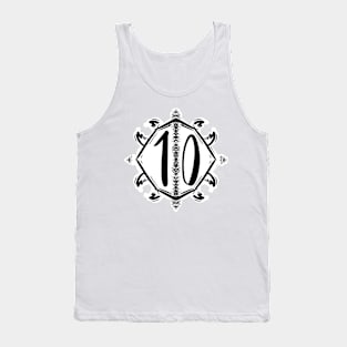 ten 10 number house retro vintage style graphic design Tank Top